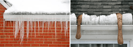 Ice dam on your roof around your gutters?